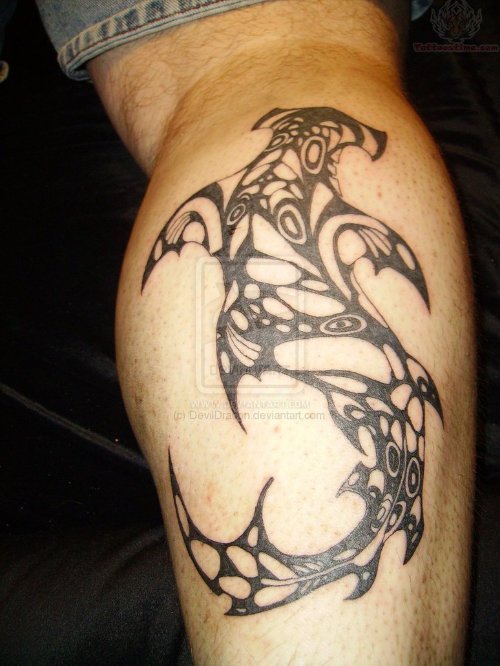 Hammerhead Shark Tattoo On Lib